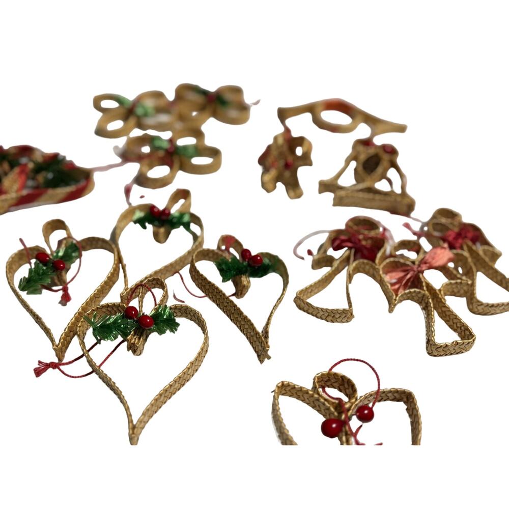 17 Swedish Straw Natural Christmas Ornaments
